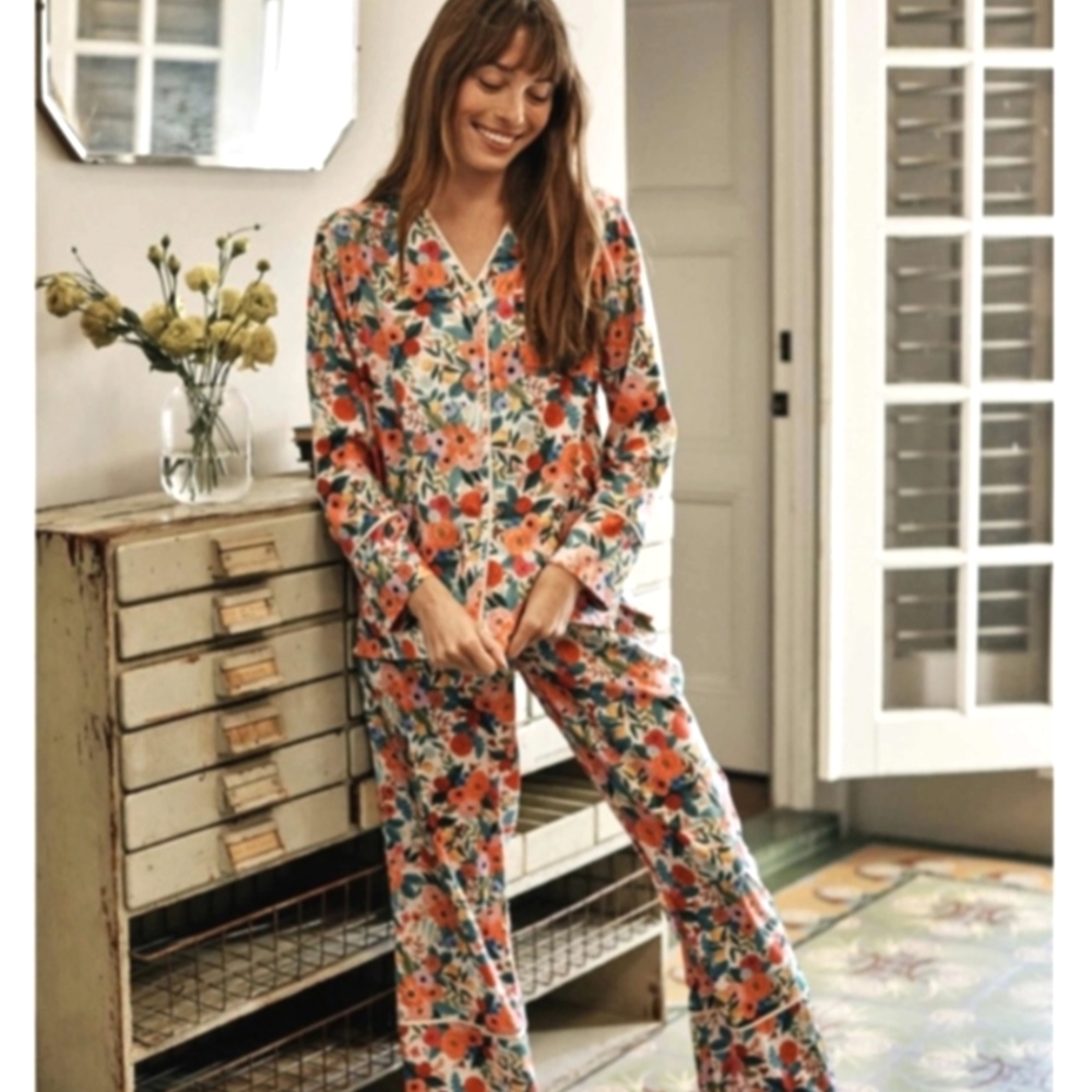 *RARE* Summersalt x Rifle Paper co. The Cloud 9 Silky PJ Set in Garden Party, 1X